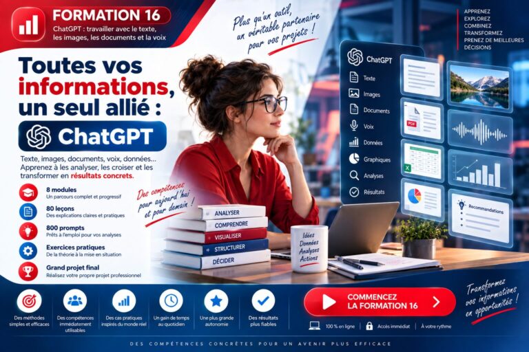 Formation 16 — ChatGPT : travailler avec le texte, les images, les documents et la voix