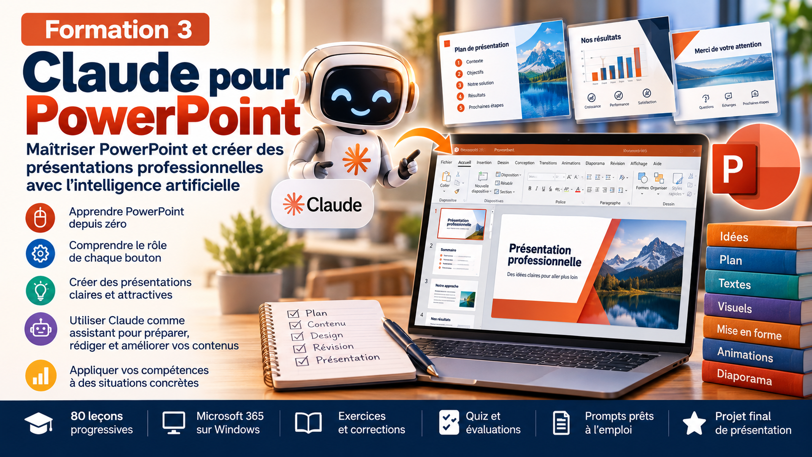 Formation 3 — Claude pour PowerPoint — Créer des présentations professionnelles avec l&rsquo;intelligence artificielle.